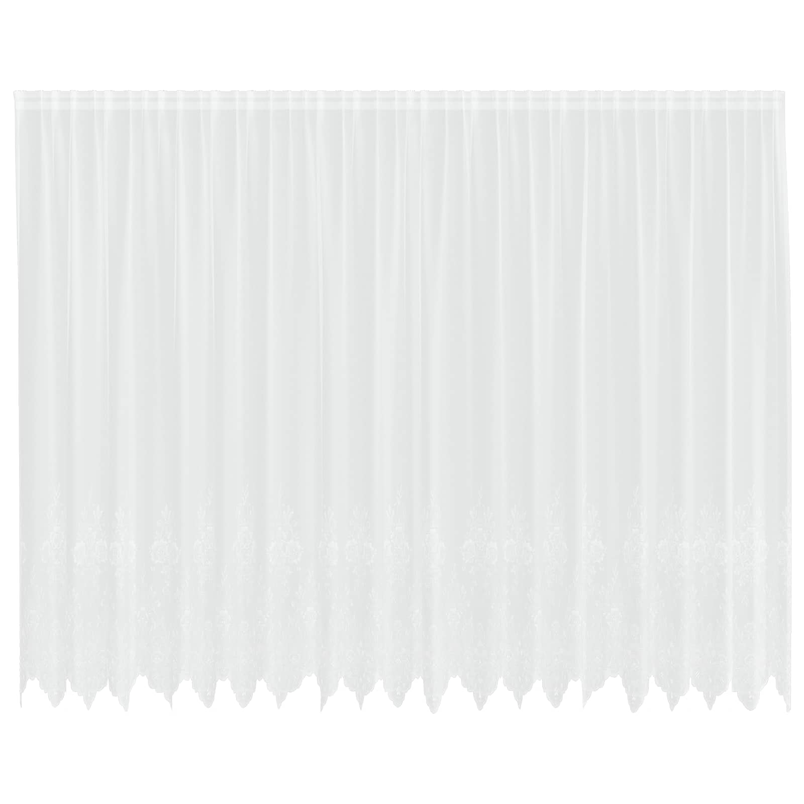 Spitzenvorhang mit Vorhängen Floral Weiß 200 x 500 cm Polyester