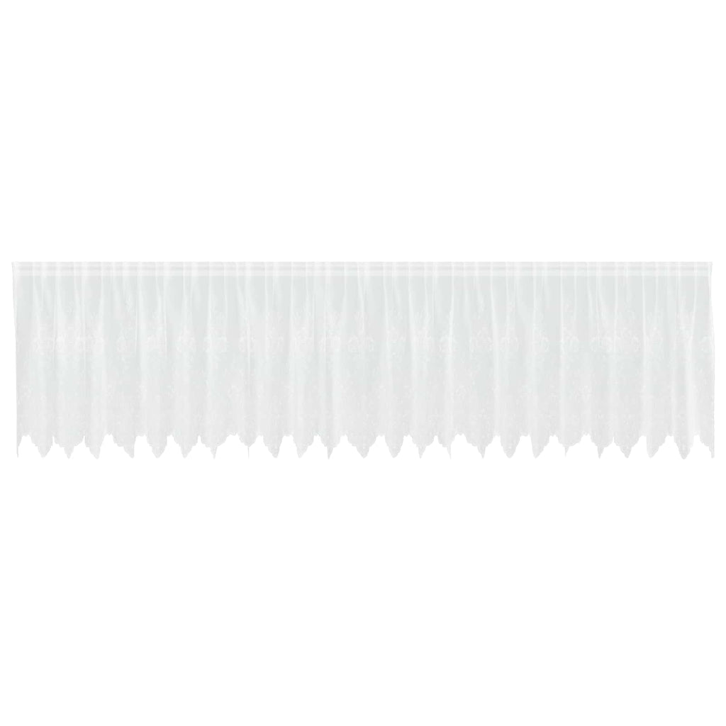 Spitzenvorhang mit Vorhängen Floral Weiß 120 x 600 cm Polyester