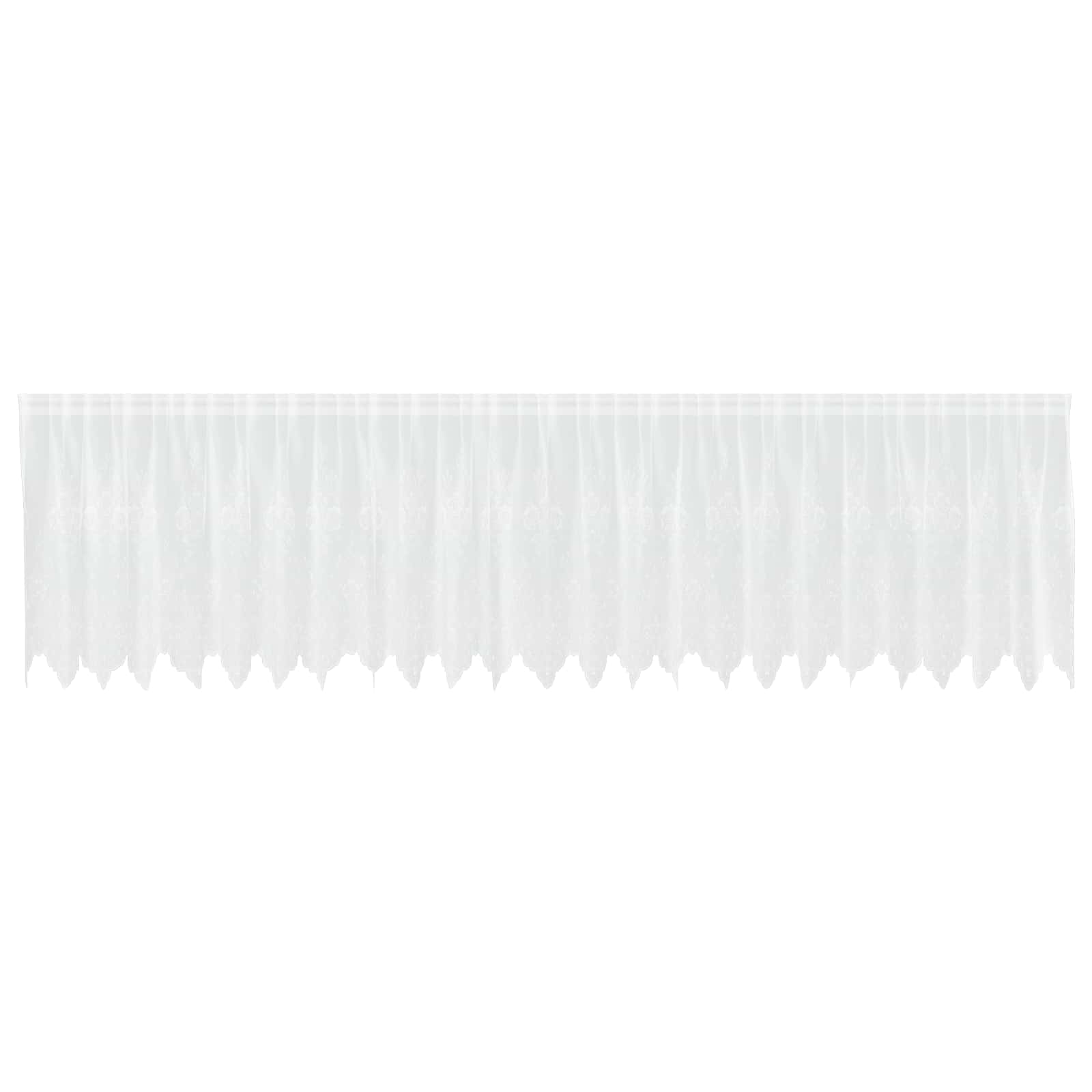 Spitzenvorhang mit Vorhängen Floral Weiß 120 x 600 cm Polyester