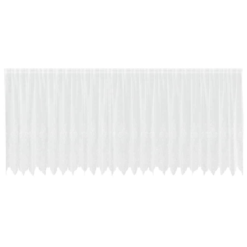 Spitzenvorhang mit Vorhängen Floral Weiß 140 x 600 cm Polyester