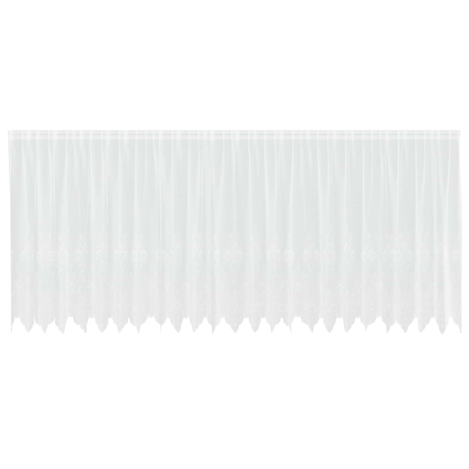 Spitzenvorhang mit Vorhängen Floral Weiß 180 x 600 cm Polyester