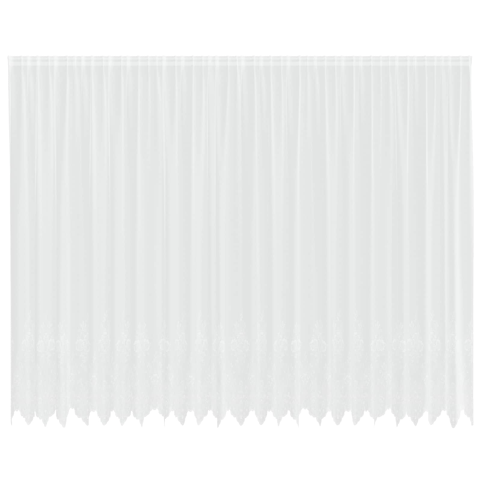 Spitzenvorhang mit Vorhängen Floral Weiß 300 x 600 cm Polyester