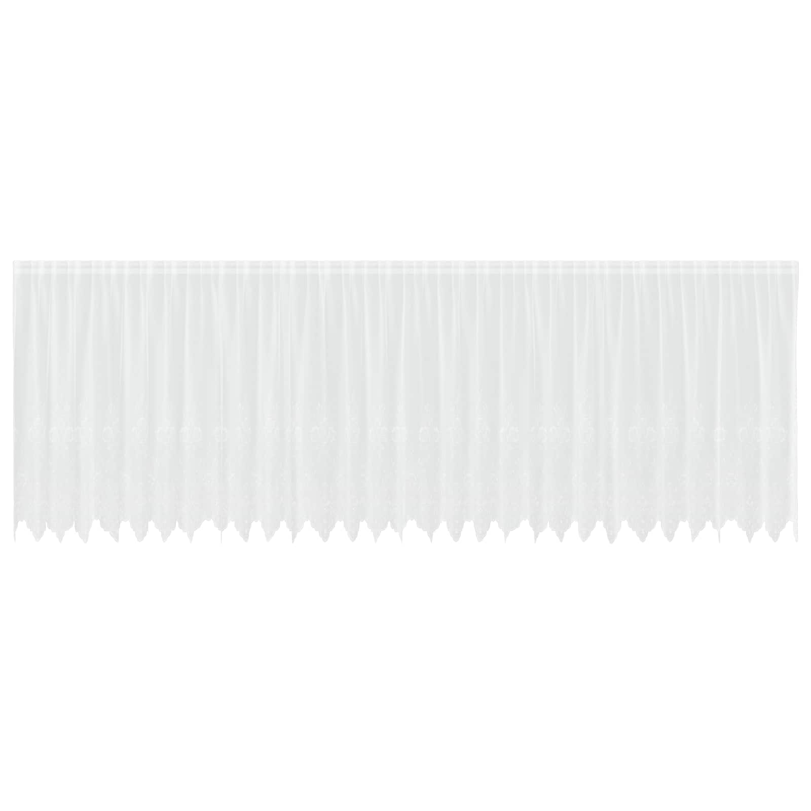 Spitzenvorhang mit Vorhängen Floral Weiß 160 x 750 cm Polyester