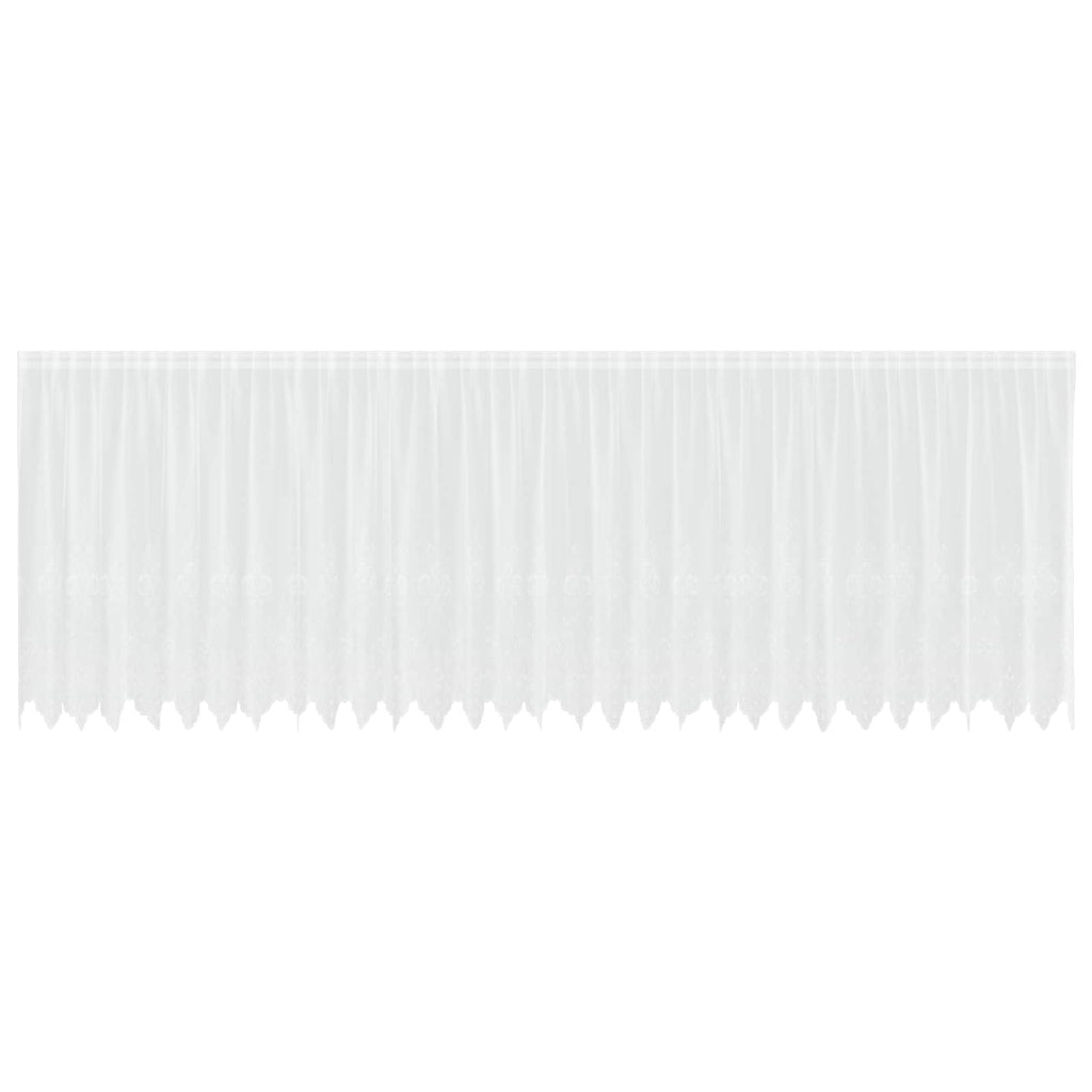 Spitzenvorhang mit Vorhängen Floral Weiß 180 x 750 cm Polyester