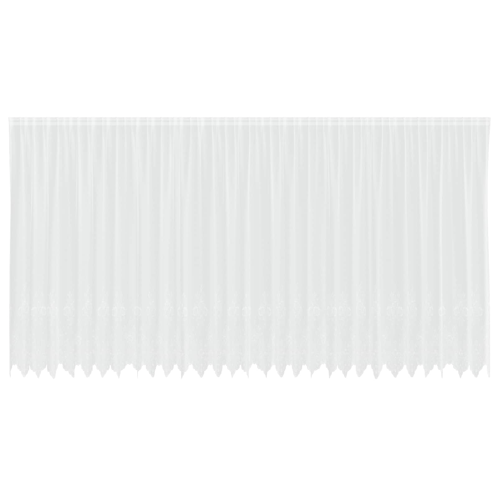 Spitzenvorhang mit Vorhängen Floral Weiß 200 x 750 cm Polyester
