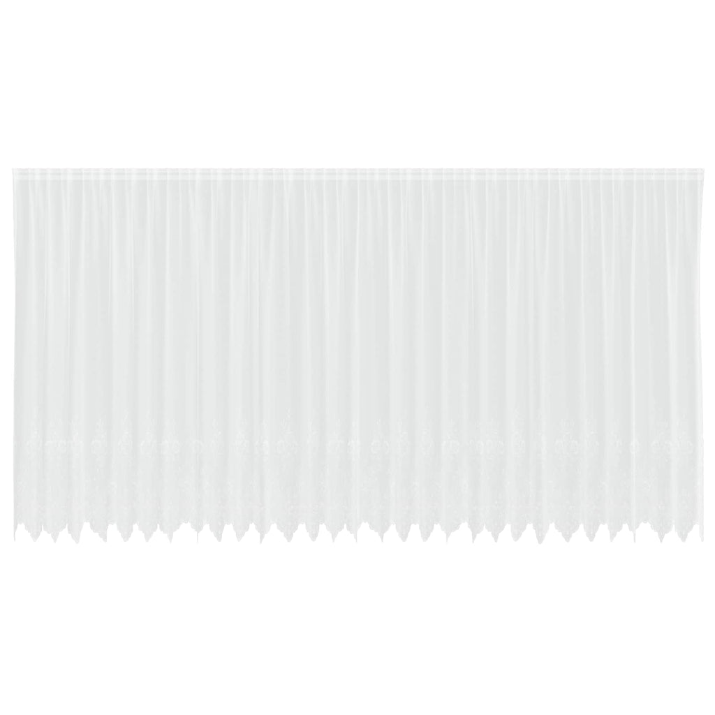 Spitzenvorhang mit Vorhängen Floral Weiß 240x750cm Polyester