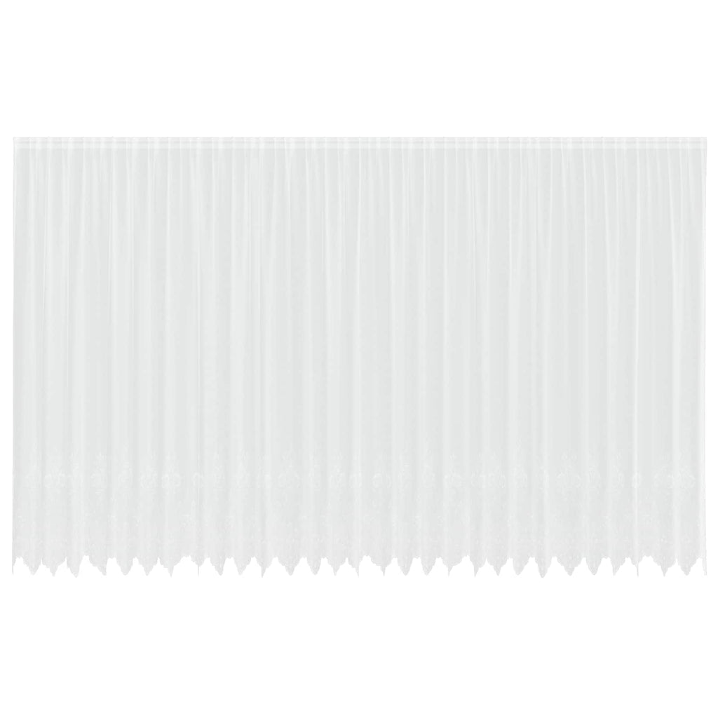 Spitzenvorhang mit Vorhängen Floral Weiß 260x750cm Polyester