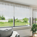 Spitzenvorhang mit Vorhängen Floral Weiß 120 x 900 cm Polyester