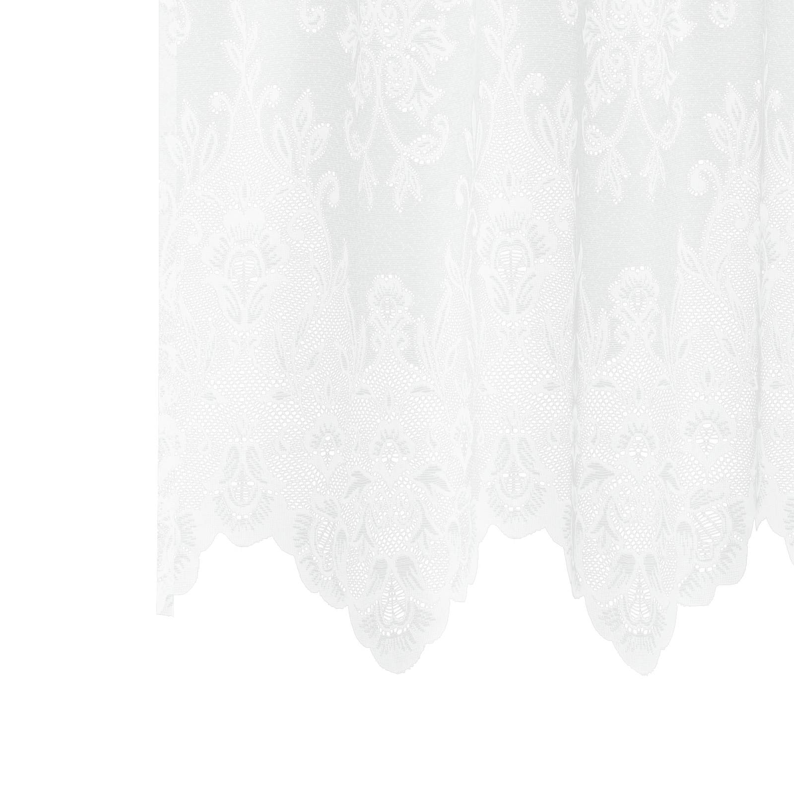 Spitzenvorhang mit Vorhängen Floral Weiß 160 x 900 cm Polyester