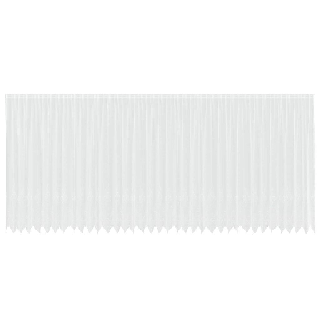 Spitzenvorhang mit Vorhängen Floral Weiß 200 x 900 cm Polyester