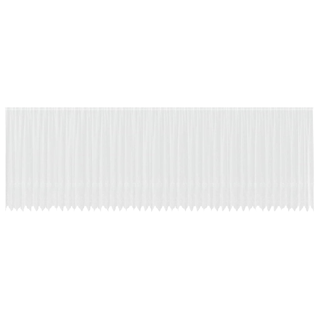 Spitzenvorhang mit Vorhängen Weiß 200 x 1200 cm Polyester