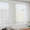 Spitzenvorhang mit Vorhängen Weiß 240 x 1200 cm Polyester