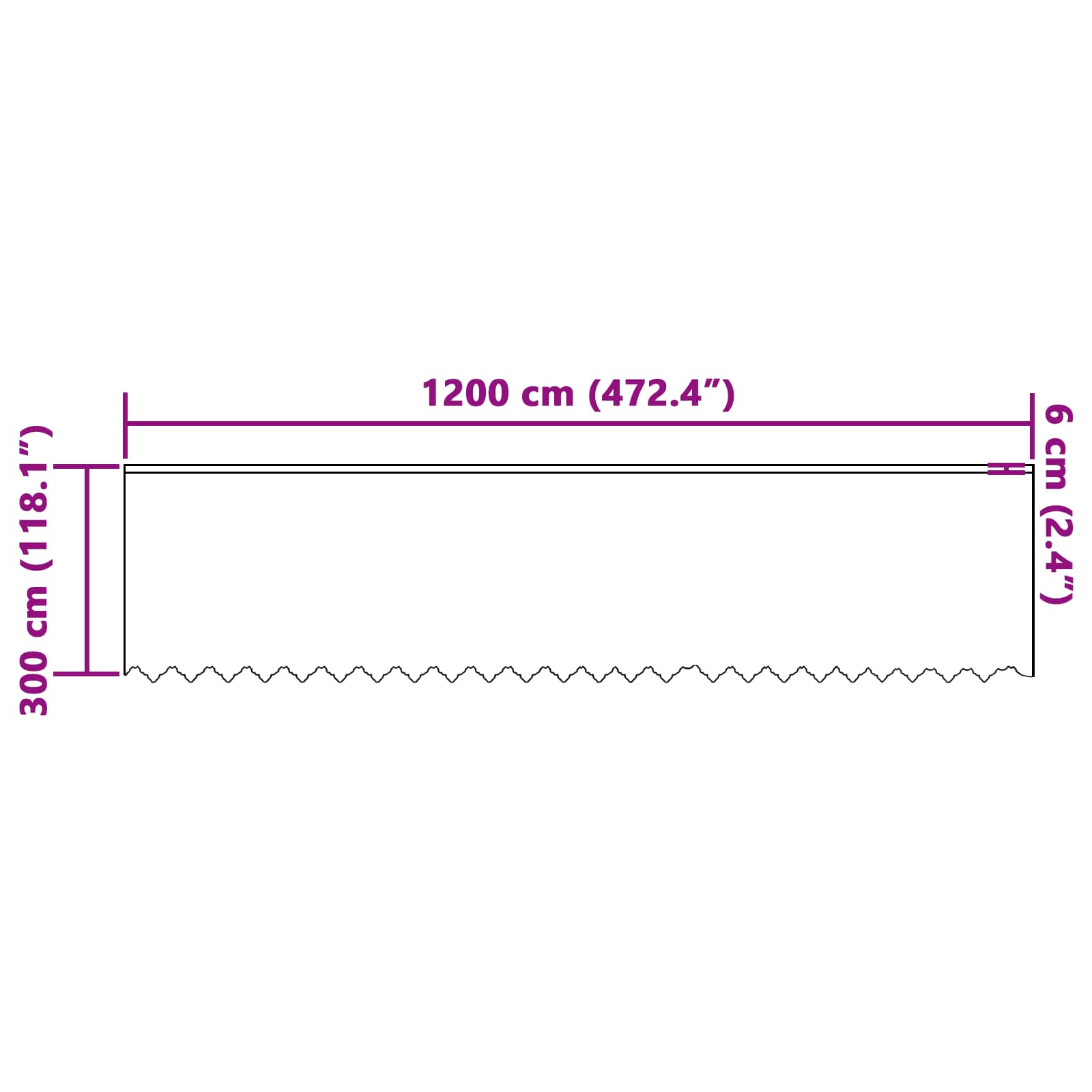 Spitzenvorhang mit Vorhängen Weiß 300 x 1200 cm Polyester