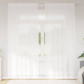 Spitzenvorhang mit Vorhängen Floral Weiß 240 x 150 cm Polyester