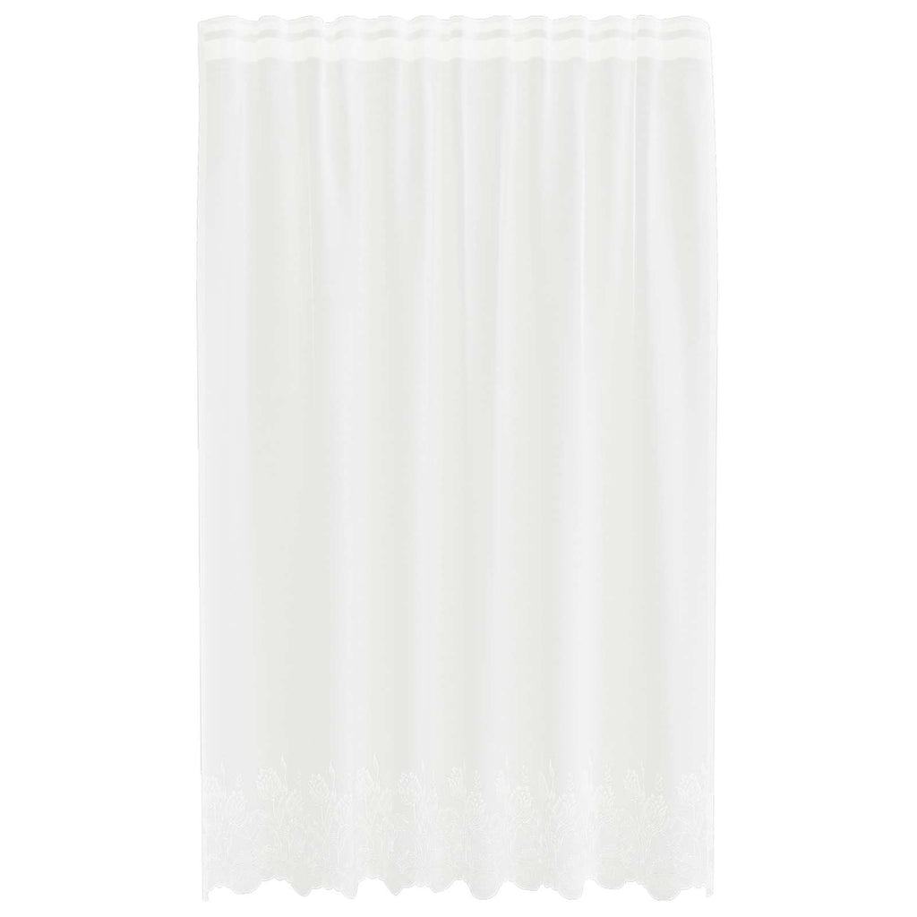 Spitzenvorhang mit Vorhängen Floral Weiß 240 x 150 cm Polyester