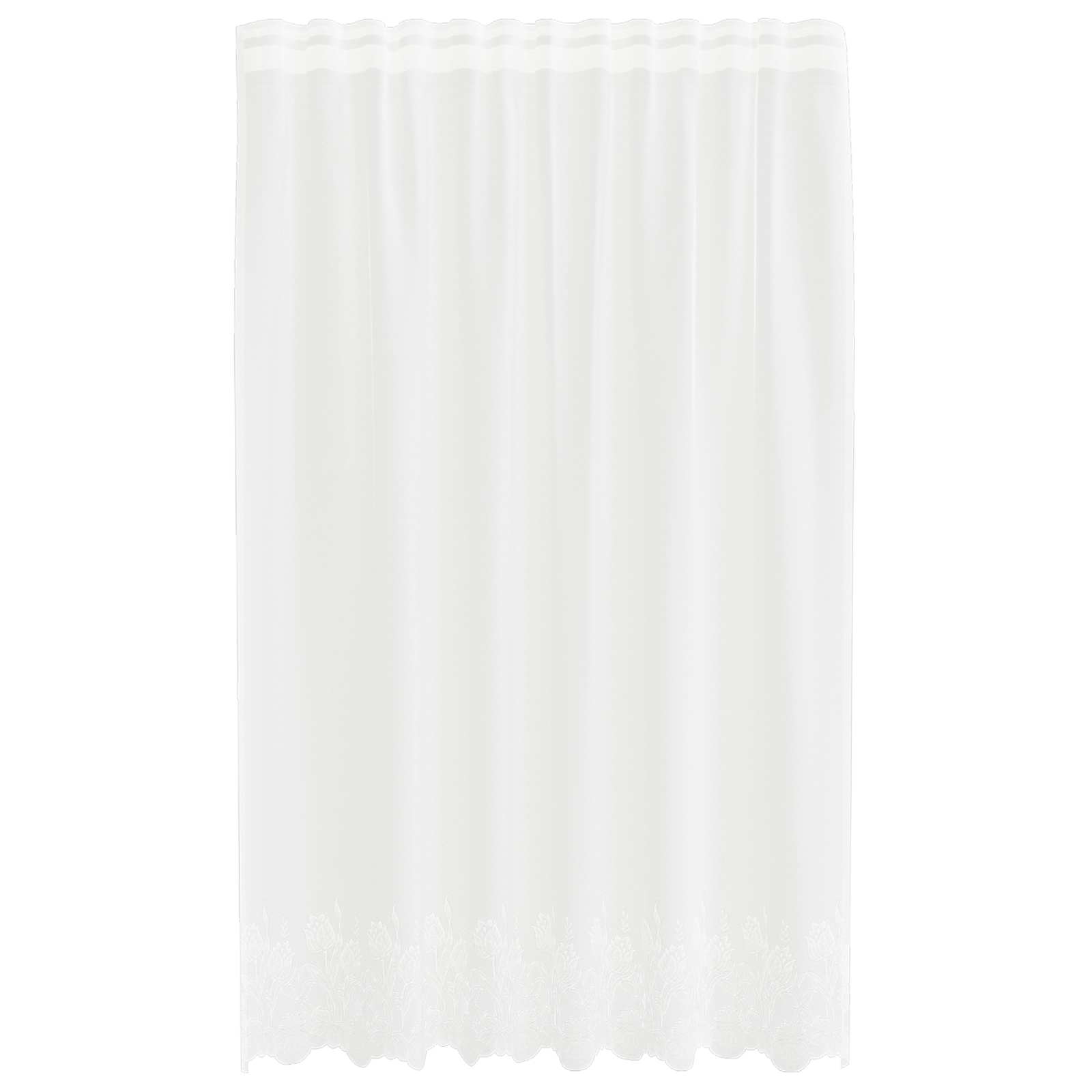 Spitzenvorhang mit Vorhängen Floral Weiß 240 x 150 cm Polyester