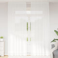 Spitzenvorhang mit Vorhängen Floral Weiß 260 x 150 cm Polyester