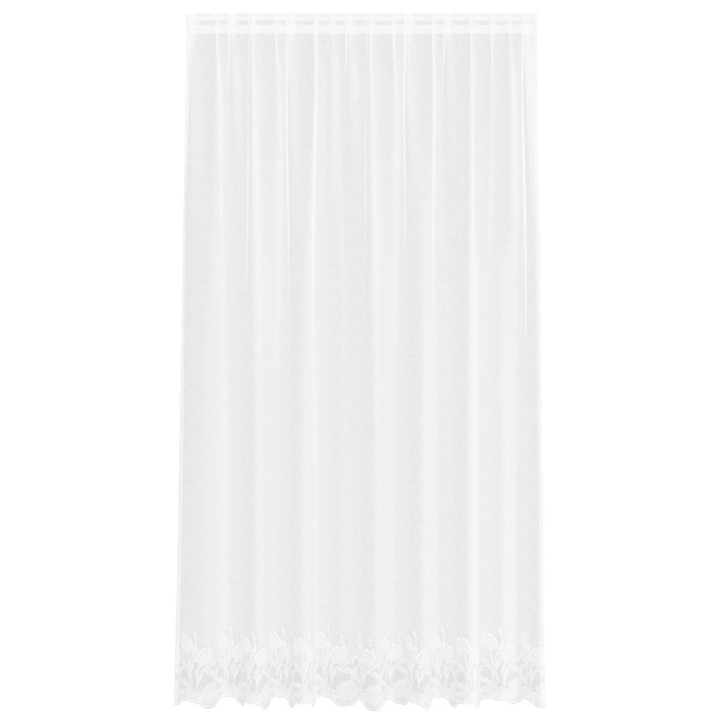 Spitzenvorhang mit Vorhängen Floral Weiß 240 x 200 cm Polyester