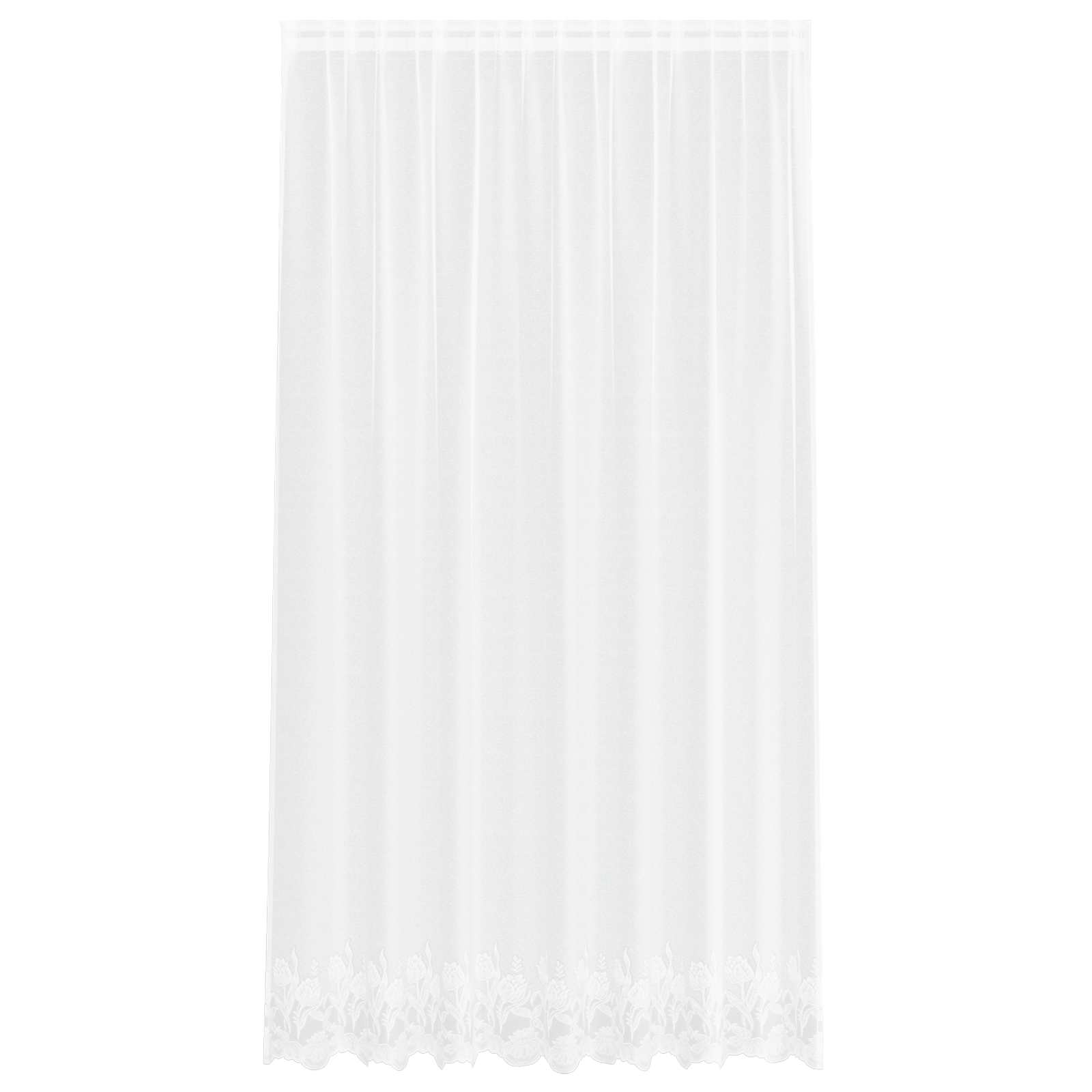 Spitzenvorhang mit Vorhängen Floral Weiß 240 x 200 cm Polyester