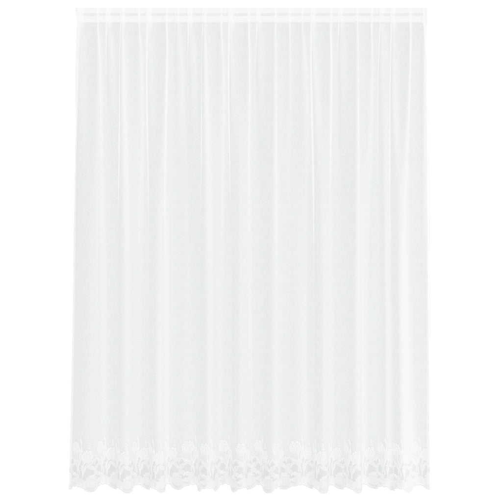 Spitzenvorhang mit Vorhängen Floral Weiß 220 x 300 cm Polyester