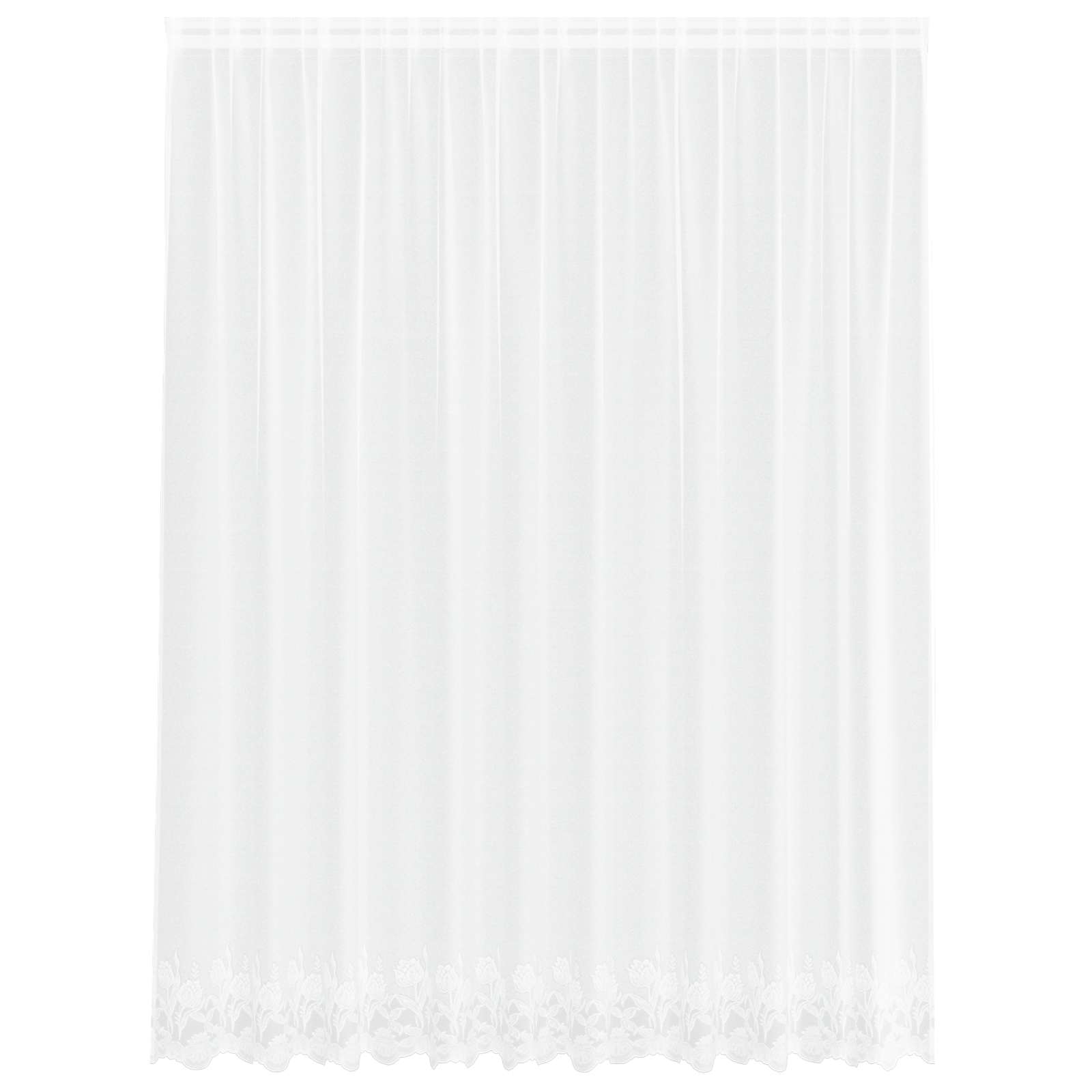 Spitzenvorhang mit Vorhängen Floral Weiß 240 x 300 cm Polyester