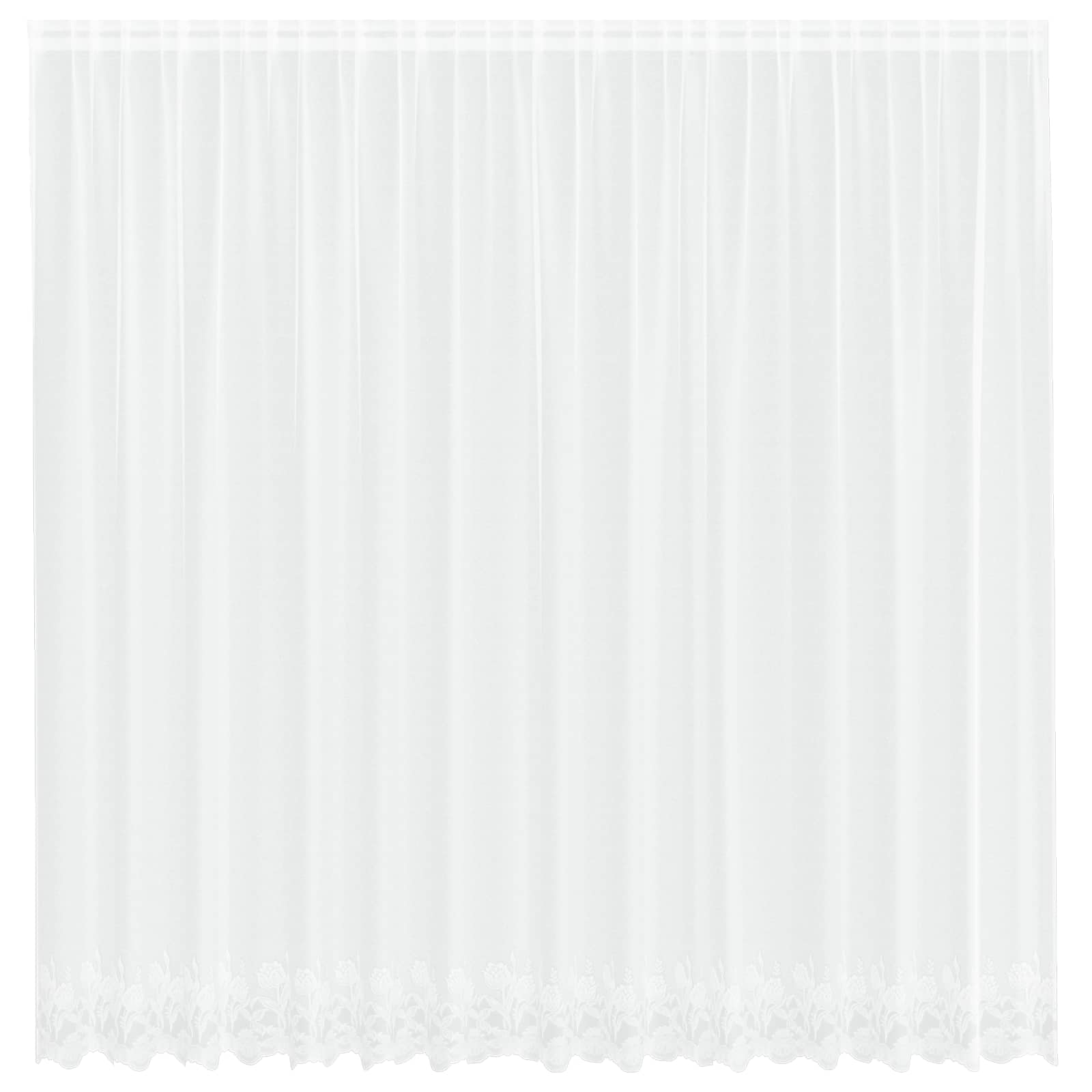 Spitzenvorhang mit Vorhängen Floral Weiß 245 x 400 cm Polyester