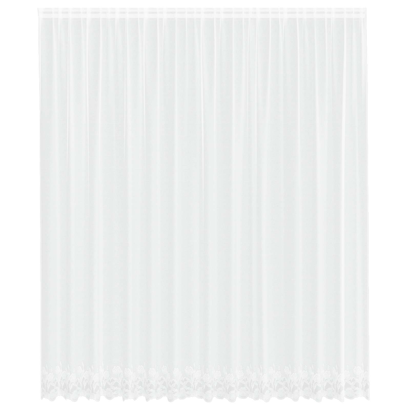 Spitzenvorhang mit Vorhängen Floral Weiß 260 x 400 cm Polyester