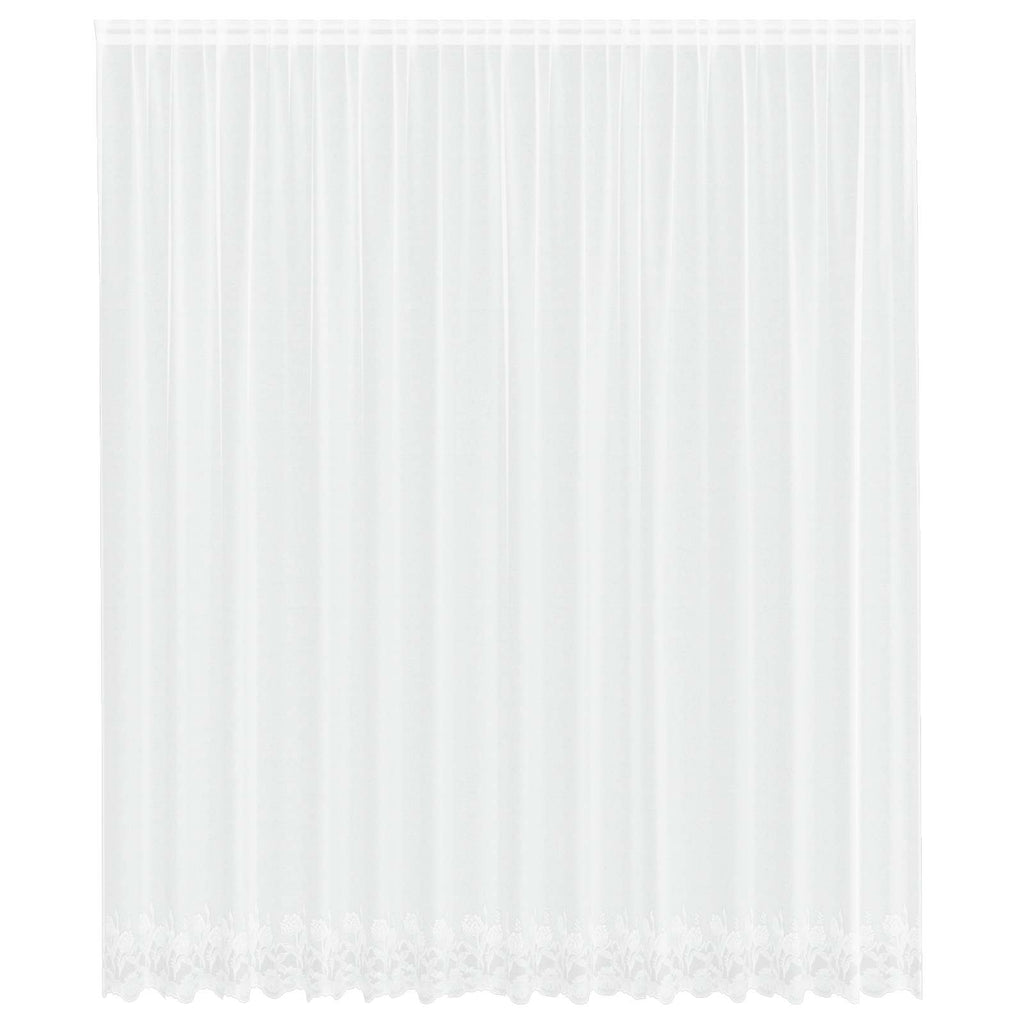 Spitzenvorhang mit Vorhängen Weiß 400 x 300 cm Polyester
