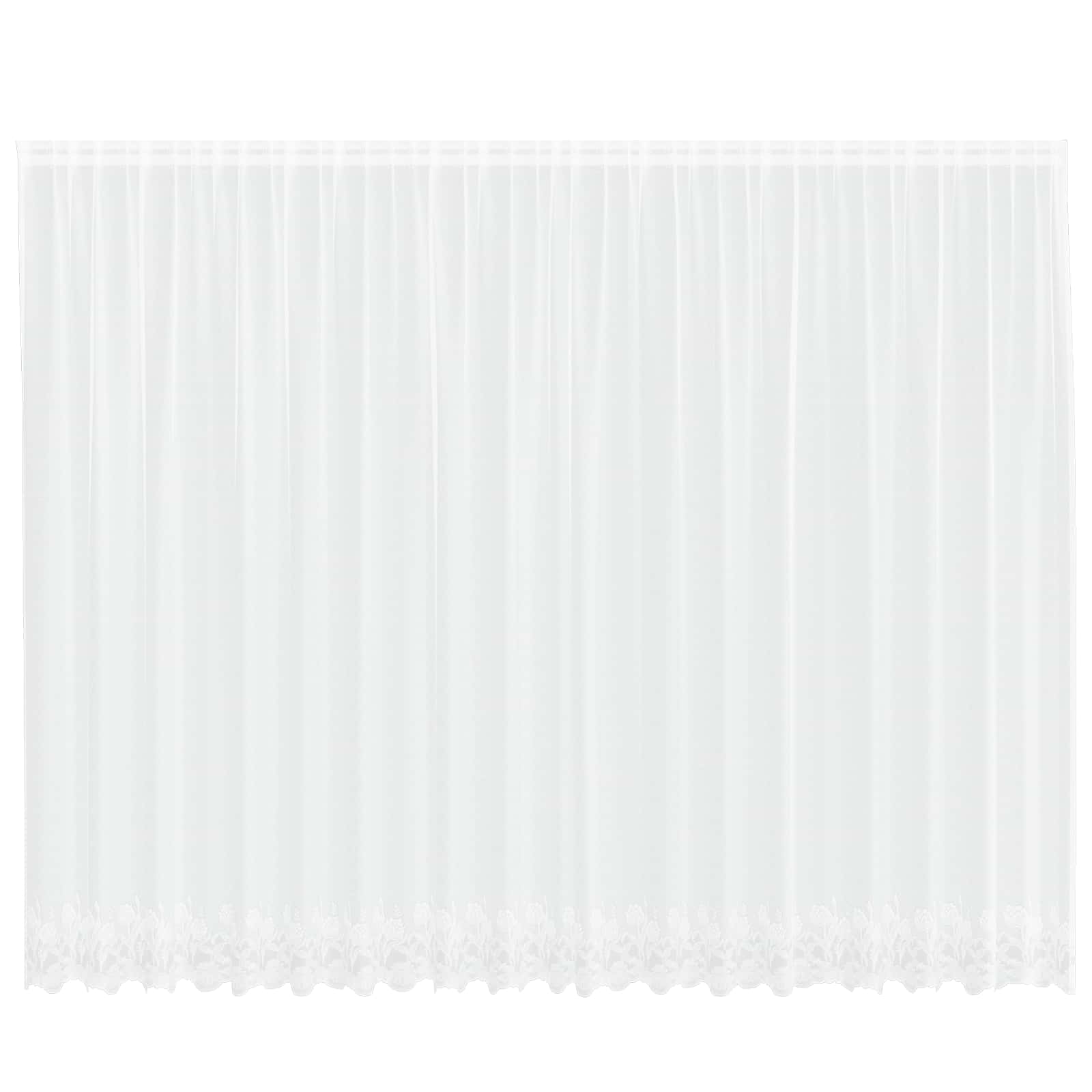 Spitzenvorhang mit Vorhängen Floral Weiß 240 x 500 cm Polyester