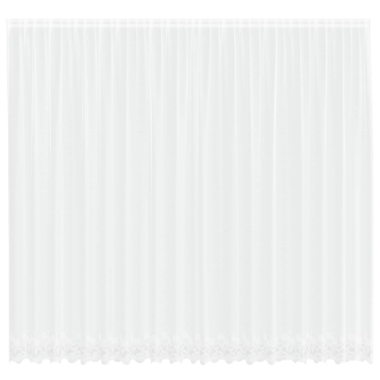Spitzenvorhang mit Vorhängen Floral Weiß 280 x 500 cm Polyester