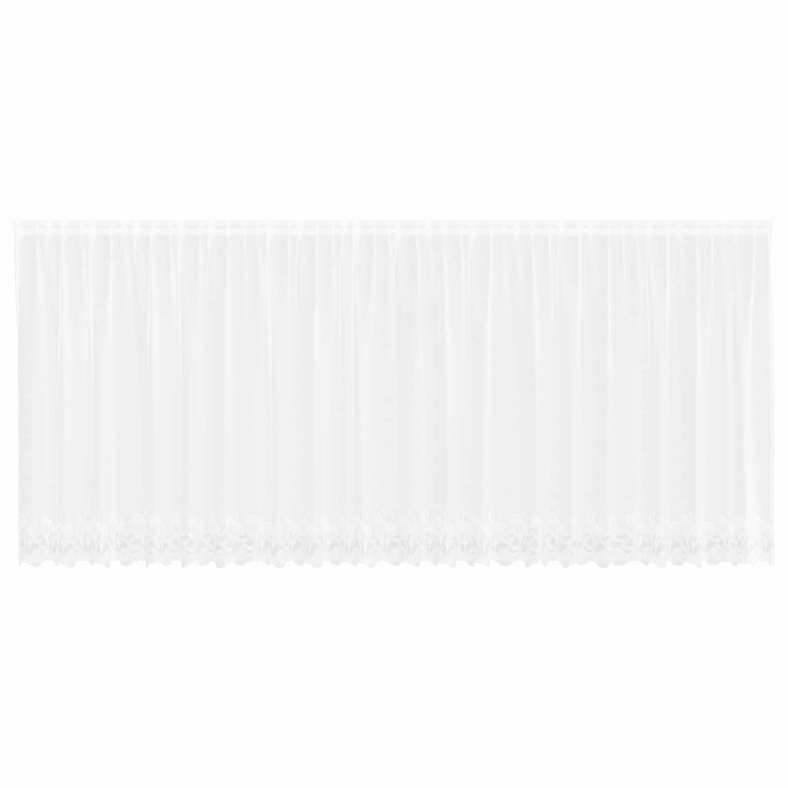 Spitzenvorhang mit Vorhängen Floral Weiß 180 x 600 cm Polyester