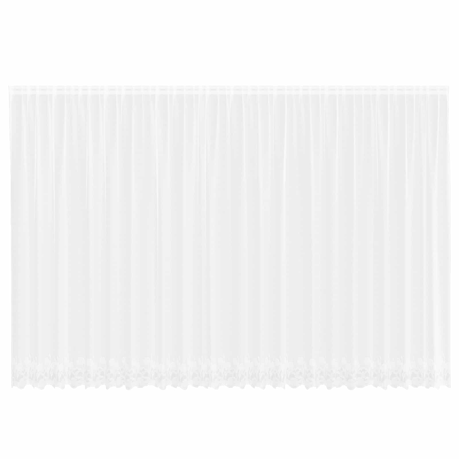 Spitzenvorhang mit Vorhängen Floral Weiß 220 x 600 cm Polyester