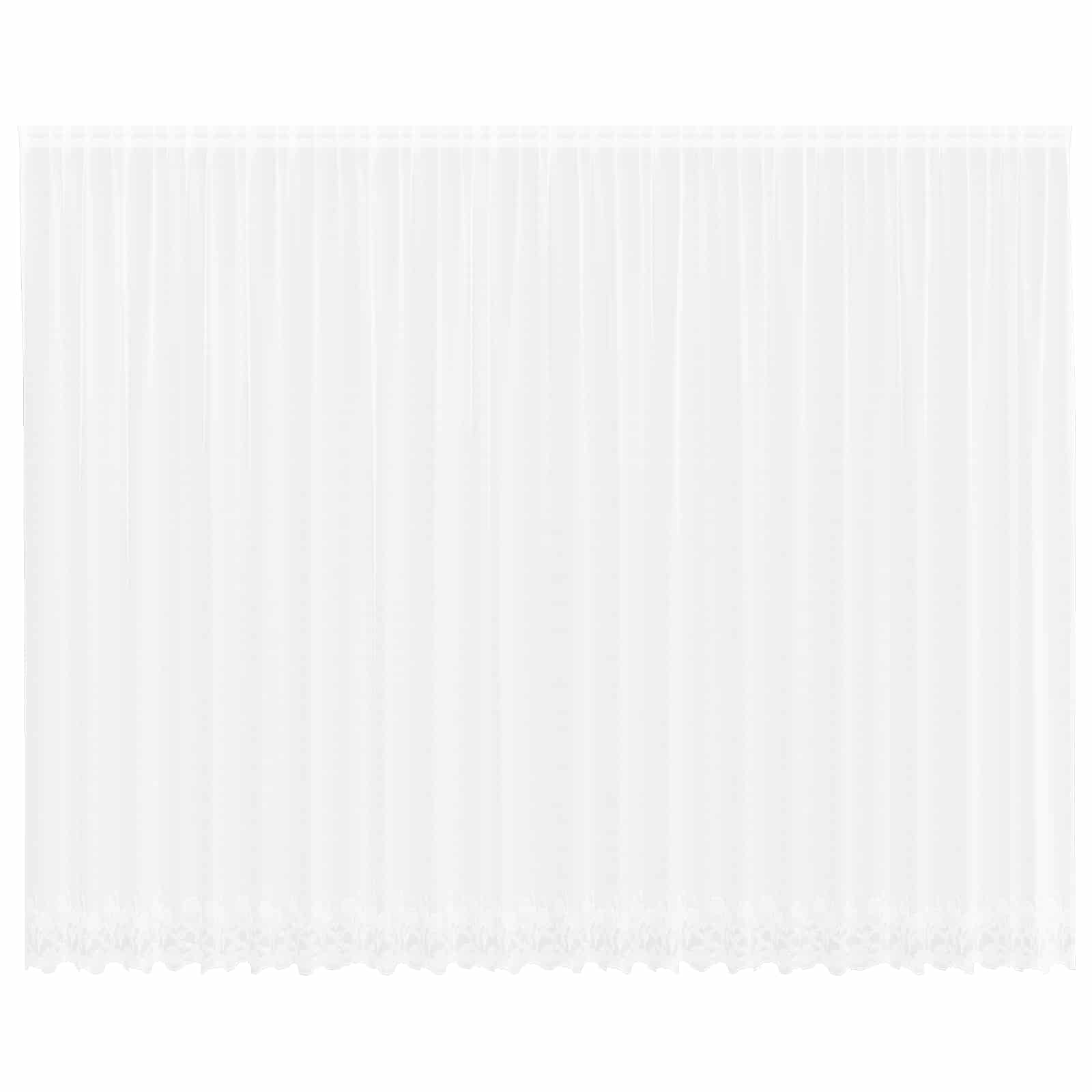 Spitzenvorhang mit Vorhängen Floral Weiß 300 x 600 cm Polyester