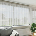 Spitzenvorhang mit Vorhängen Floral Weiß 140 x 750 cm Polyester