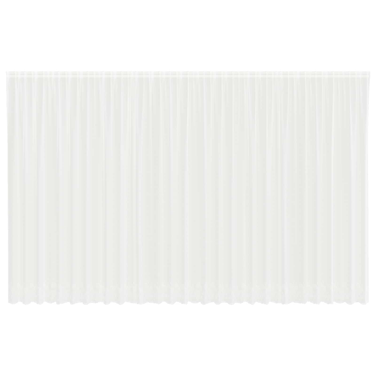 Spitzenvorhang mit Vorhängen Floral Weiß 280 x 750 cm Polyester