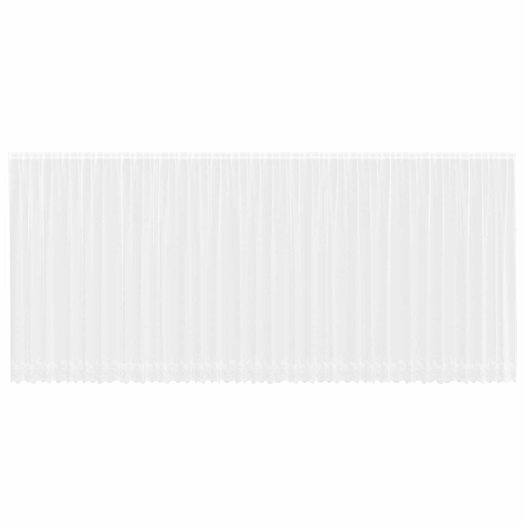Spitzenvorhang mit Vorhängen Floral Weiß 240x900cm Polyester