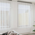 Spitzenvorhang mit Vorhängen Floral Weiß 280 x 900 cm Polyester