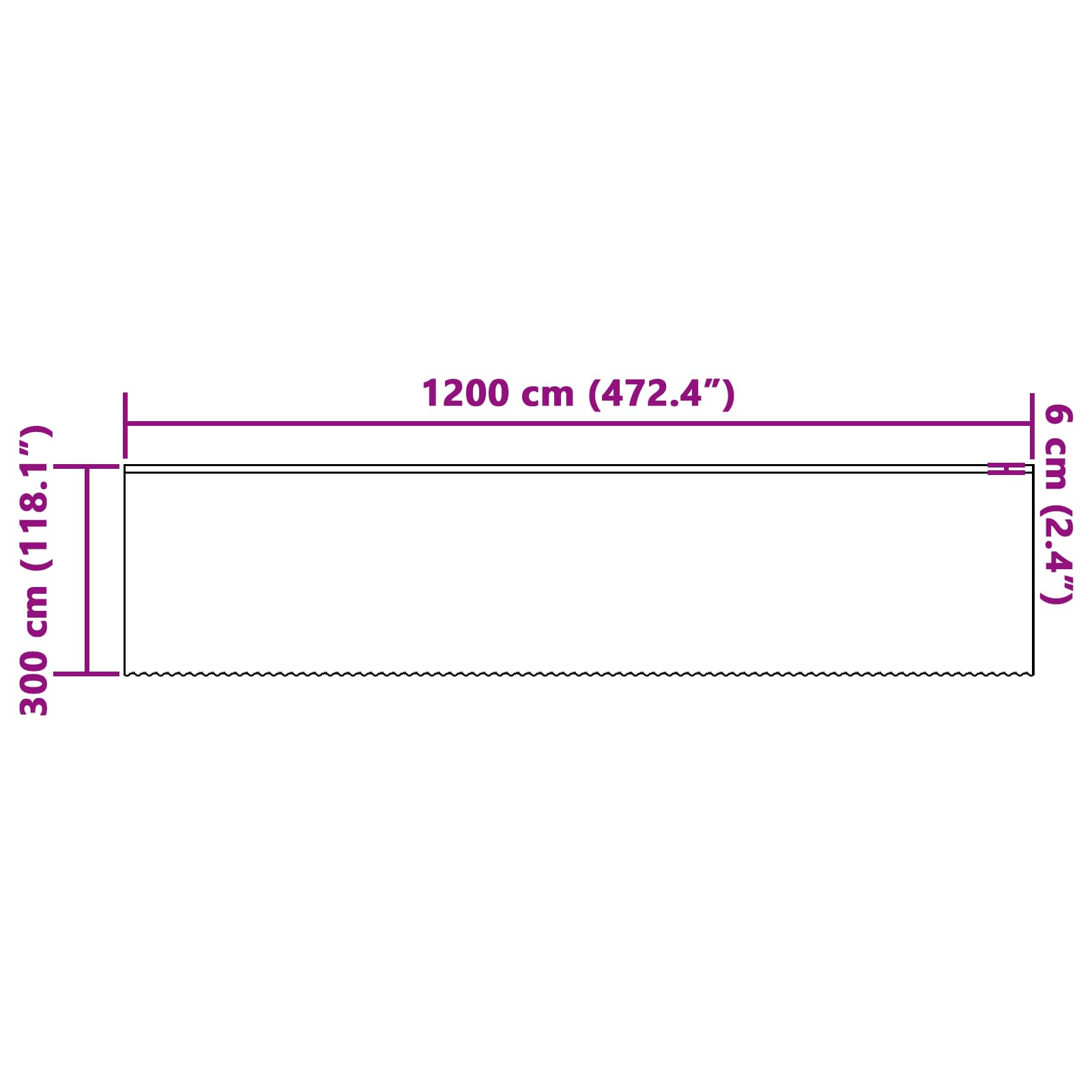 Spitzenvorhang mit Vorhängen Weiß 1200 x 300 cm Polyester