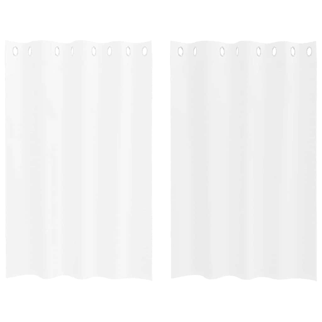 Voile-Vorhang mit Vorhängen 2 pcs Weiß 140 x 140 cm Polyester