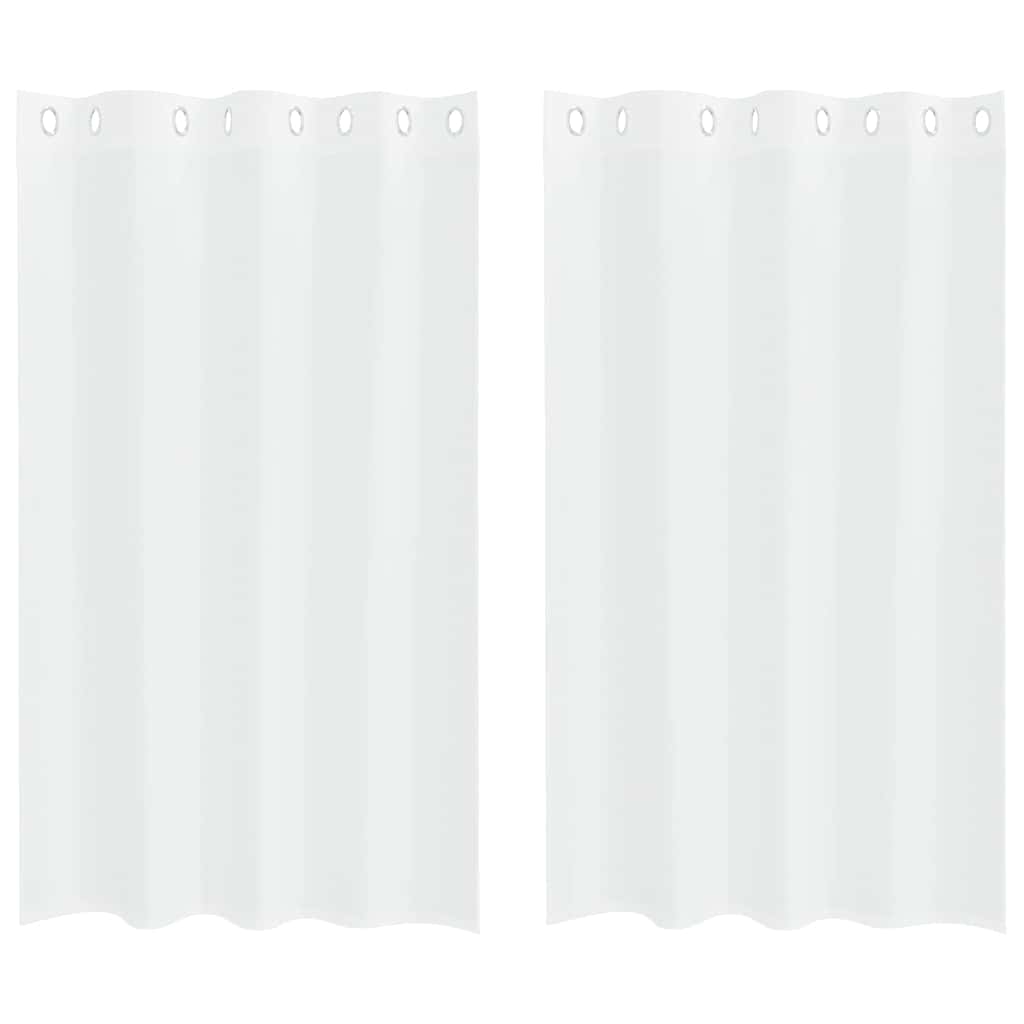 Voile-Vorhang mit Vorhängen 2 pcs Weiß 175 x 140 cm Polyester