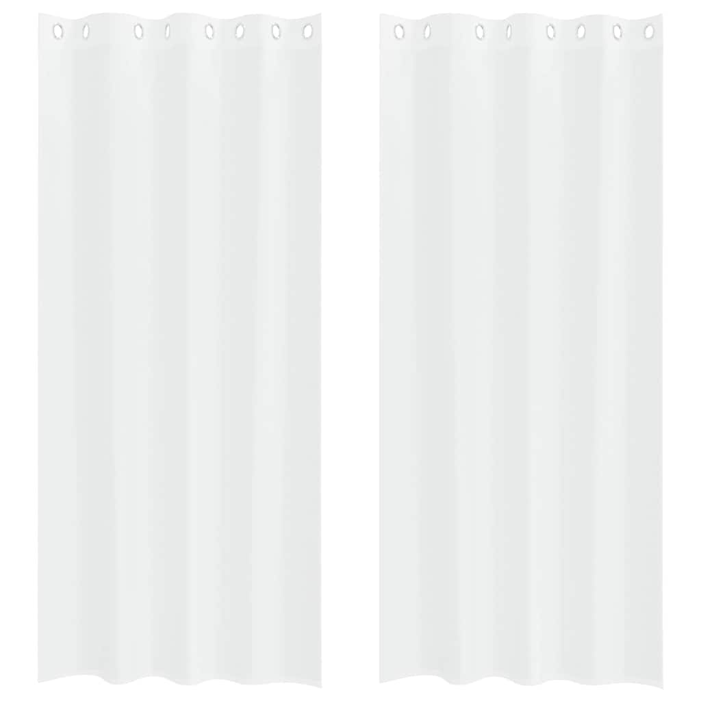 Voile-Vorhang mit Vorhängen 2 pcs Weiß 225 x 140 cm Polyester
