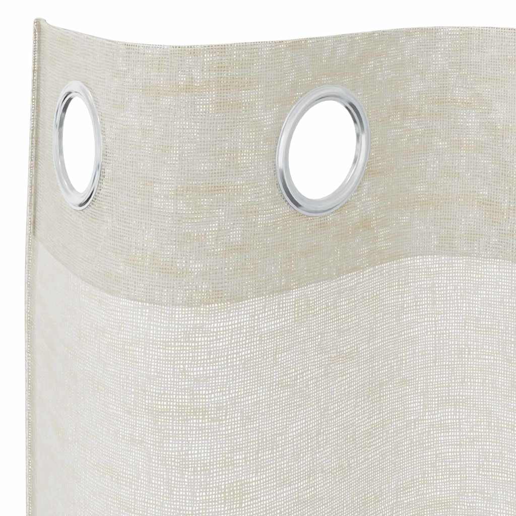 Voile-Vorhang mit Vorhängen 2 pcs Creme 140 x 140 cm Polyester