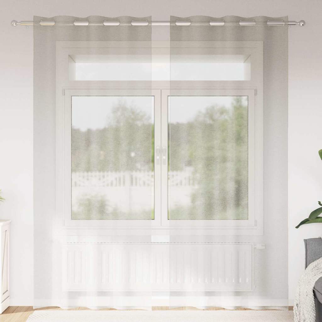Voile-Vorhang mit Vorhängen 2 pcs Creme 225 x 140 cm Polyester