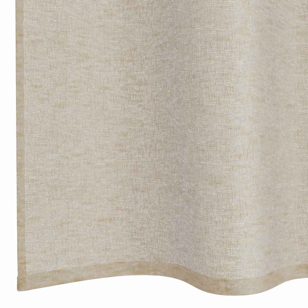 Voile-Vorhang mit Vorhängen 2 pcs Sand 175 x 140 cm Polyester
