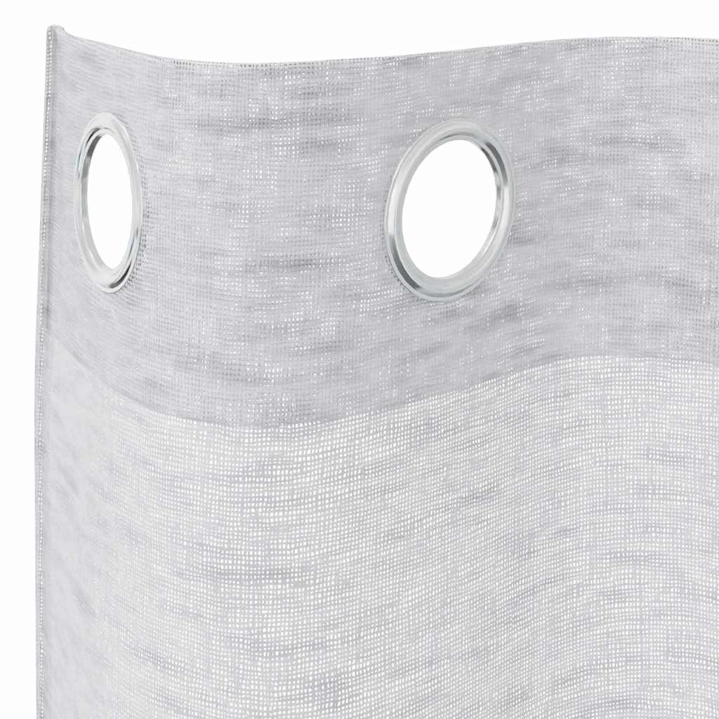 Voile-Vorhang 2 pcs Hellgrau 175 x 140 cm Polyester