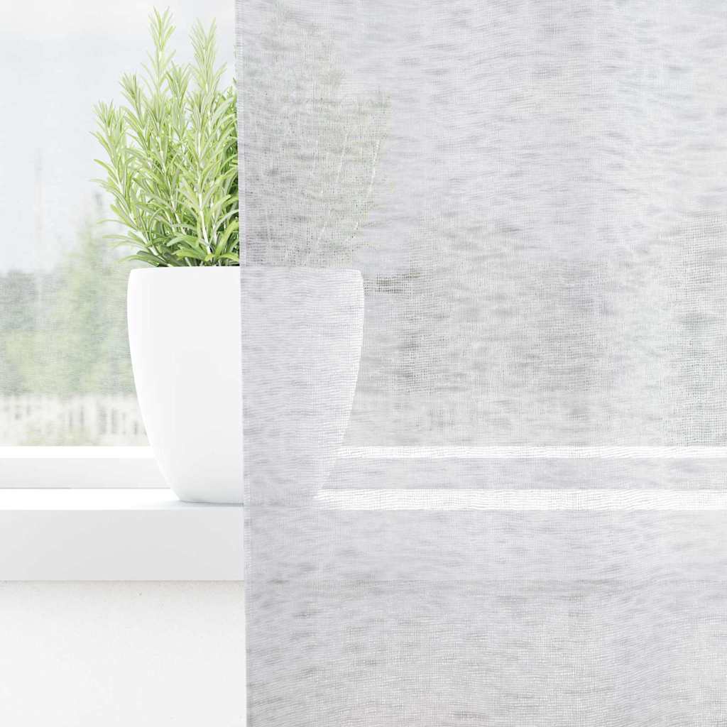 Voile-Vorhang 2 pcs Hellgrau 260 x 140 cm Polyester