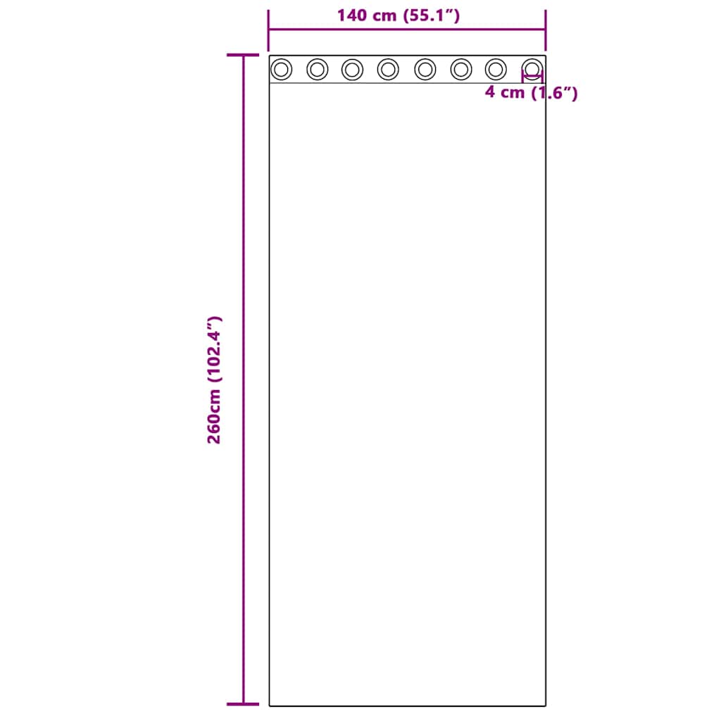 Voile-Vorhang 2 pcs Hellgrau 260 x 140 cm Polyester