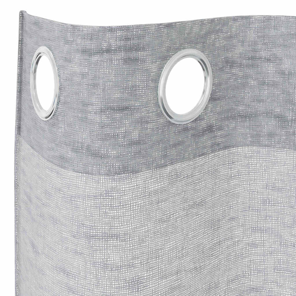 Voile-Vorhang 2 pcs Dunkelgrau 225 x 140 cm Polyester