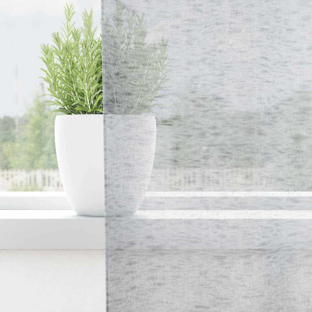 Voile-Vorhang 2 pcs Dunkelgrau 245 x 140 cm Polyester