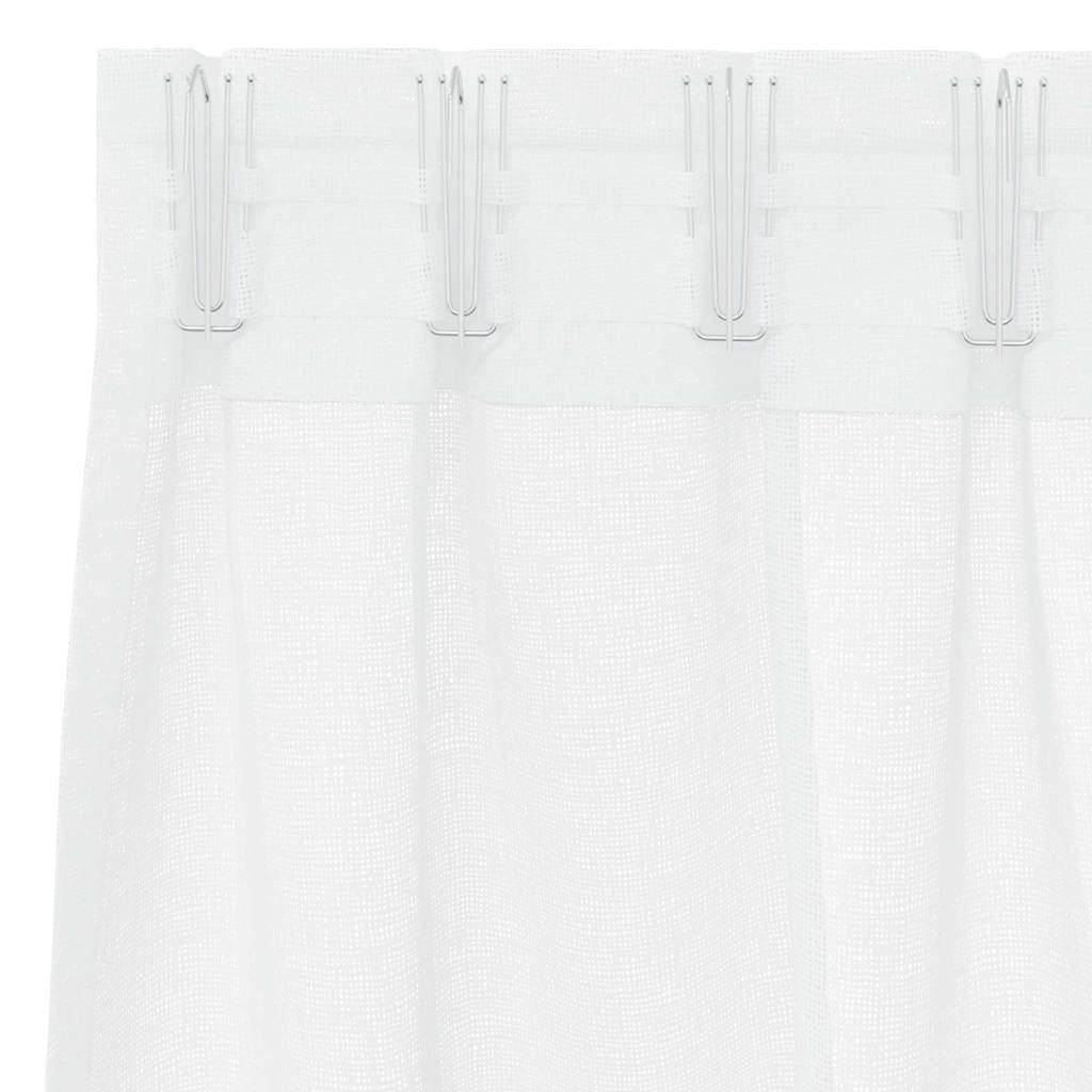 Voile-Vorhang mit Vorhängen 2 pcs Weiß 175 x 140 cm Polyester